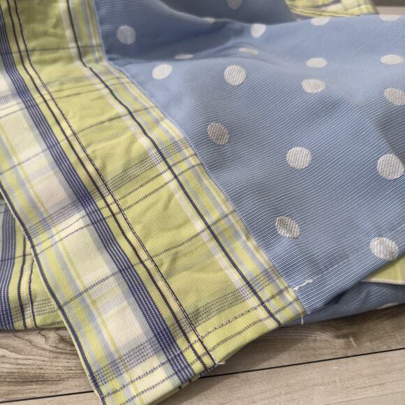 Set of 2 Vintage Window Valences Blue Green Plaid Dot 69" x 15.5" by Banana fish - Picture 6 of 6